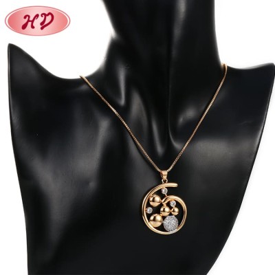 Spiral Pendant Necklace and Stud Earrings Sets Zircon 18k Gold Plated Jewelery Sets Factory Price