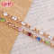 Cubic Zirconia Bracelet Factory Shop| Link White Mix Color Stone| Fashion Cubic Zircon Ladies Braceletes 18k Gold Plated