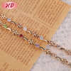 Bulk Bracelets in China| CZ Moon Hollow Lovely Elegant Design for Women| 18k Gold Plated Chain Bracelets with Multi Color Cubic Zirconia