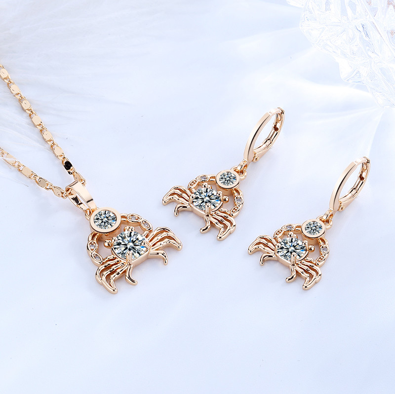 white cz cancer jewelry set