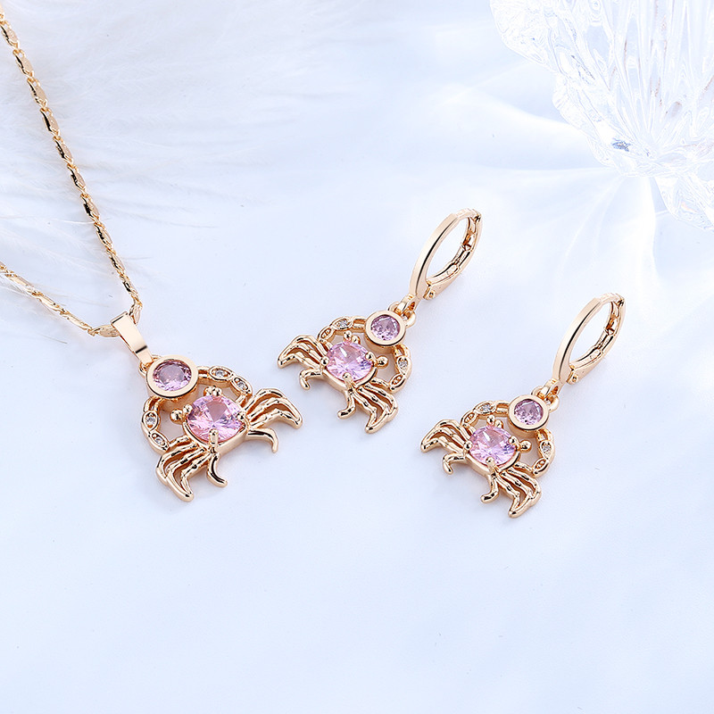 pink cz cancer jewelry set