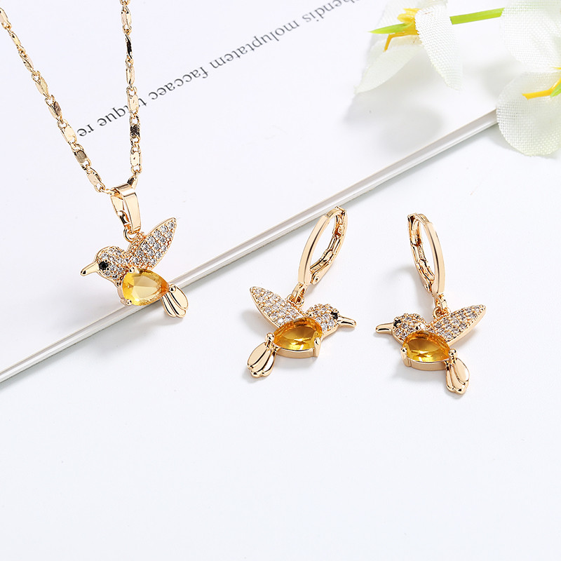 yellow humming bird jewelry