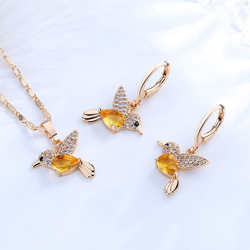 yellow humming bird jewelry