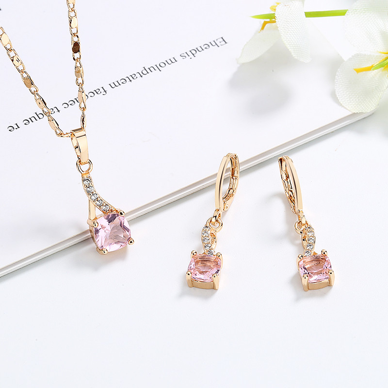 pink cz jewlery sets 1