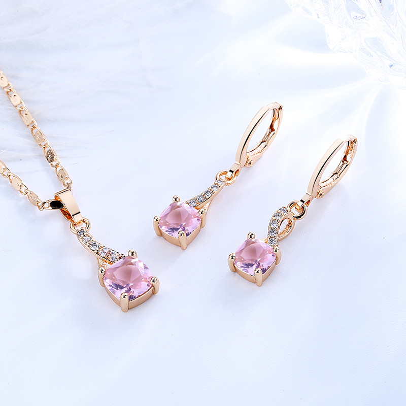 pink cz jewlery sets 1