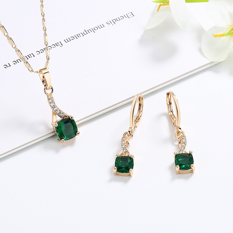 green cz jewlery sets 2