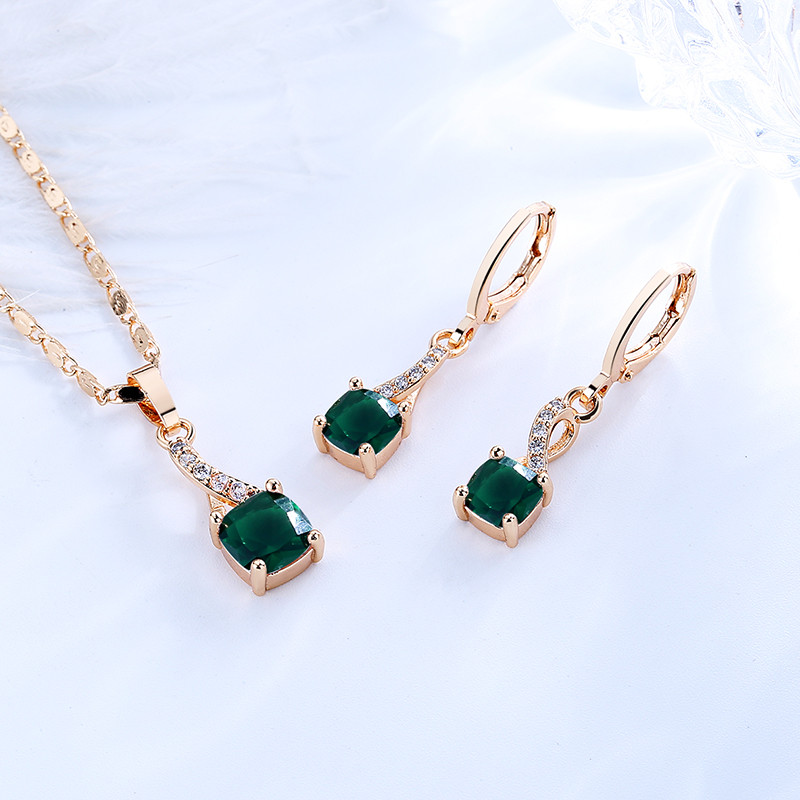 green cz jewlery sets 1