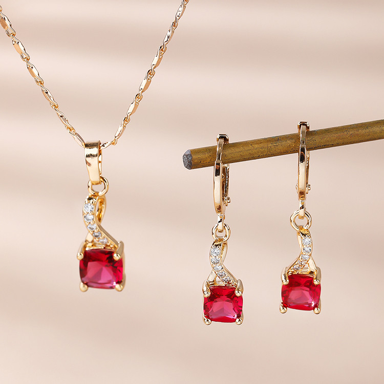 red cz jewlery sets