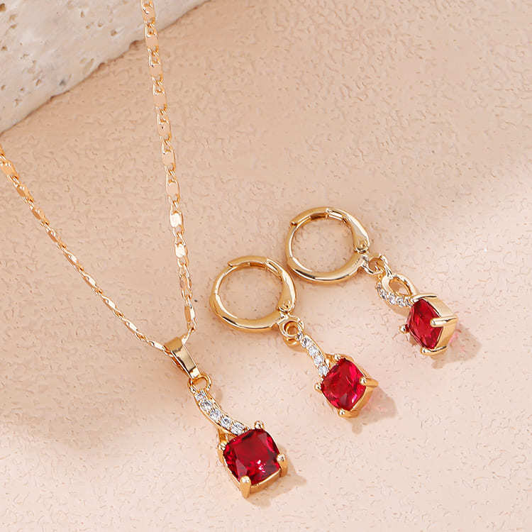 red cz jewlery sets 3