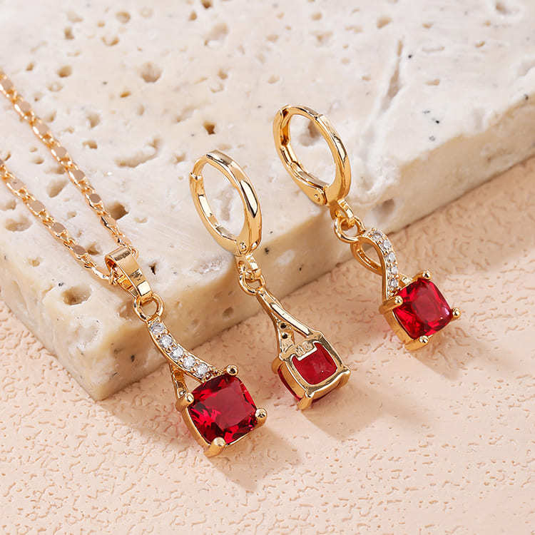 red cz jewlery sets 2