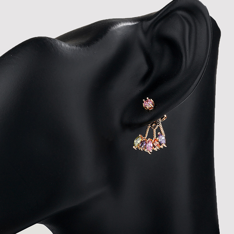 Fancy Cubic Zirconia Stud Earrings multicolor3