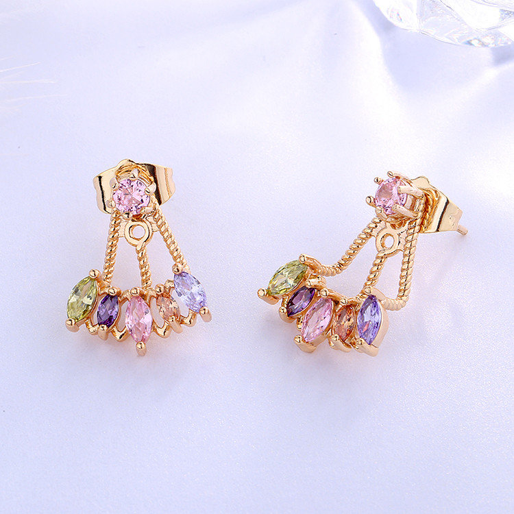 Fancy Cubic Zirconia Stud Earrings multicolor 1