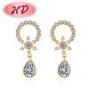 Cheap Quality Jewellery Wholesale| Custom Ear Stud Retro Royal Essence Earrings Water Drop Diamond Cubic Zirconia| 18 Gold Plated Jewelry