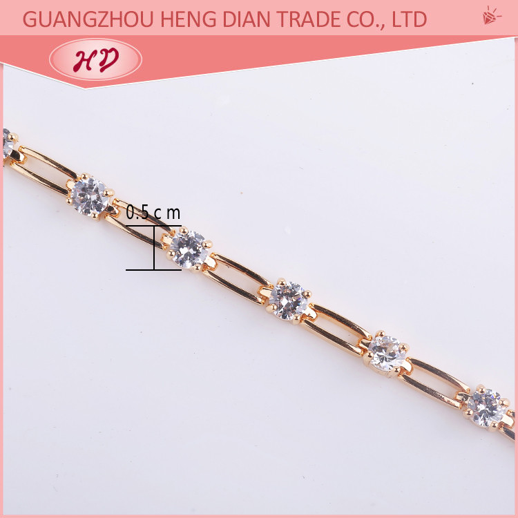 Thick Cubic Zirconia Chain Bracelets for Women size