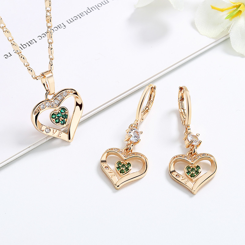 green cz jewlery sets 2