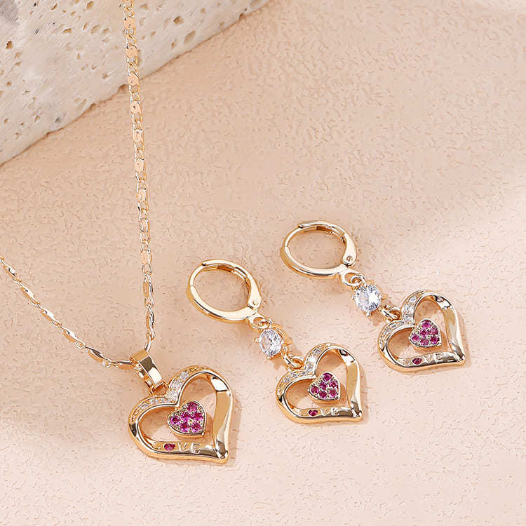 red cz jewlery sets 2