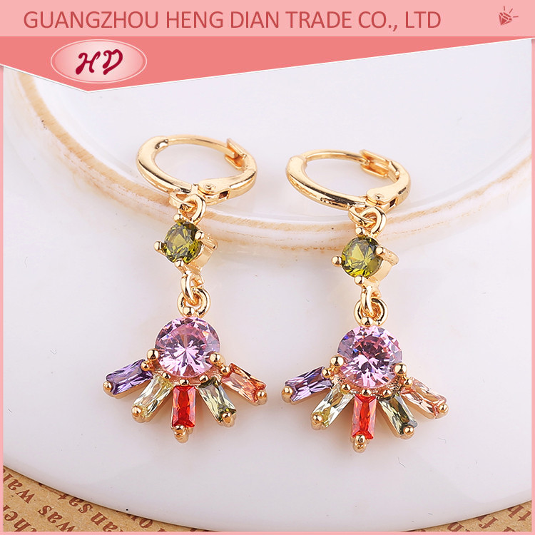 Dazzling Cubic Zirconia Drop Earrings for Women multi color