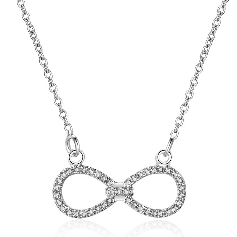 nfinity Love Sign Pendant Necklace rhodium plated