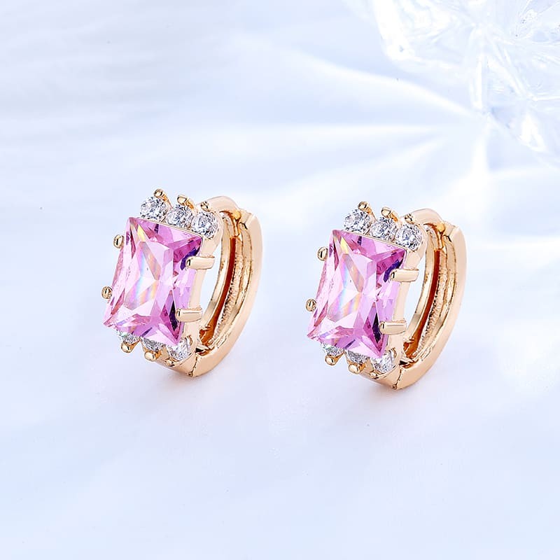 Bespoke One Stone Earring pink 2