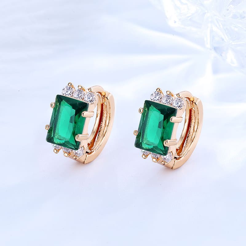 Bespoke One Stone Earring green 2