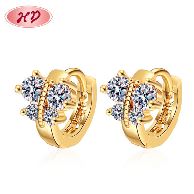 New Arrivals 2022 China Jewelry Factory Supplies| Fashion Fine Aretes Jewelry AAA Cubic Zirconia Good Quality CZ Butterfly Earrings Wholesale| 18k Gold Plated Brass Huggy Customization Service