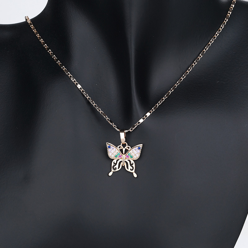 Cute Women Artificial Jewellery Butterfly Earrings and Necklace Sets multi 4
