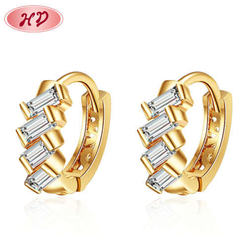 Pendientes de oro laminado 18k con zirconia cúbica
