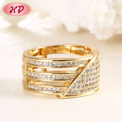 Custom Jewelry Manufacturers in China| Cheap 18k Gold covered Thick Chunky Engagement Rings Wholesale| Rhodium Plated On Brass Cubic Zirconia Wedding Band