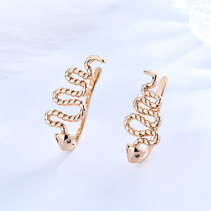 Snake Ear Cuff Earrings white 2