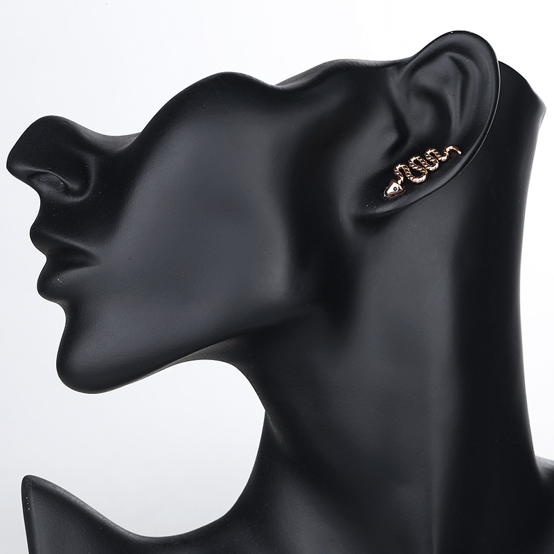 Snake Ear Cuff Earrings black 3