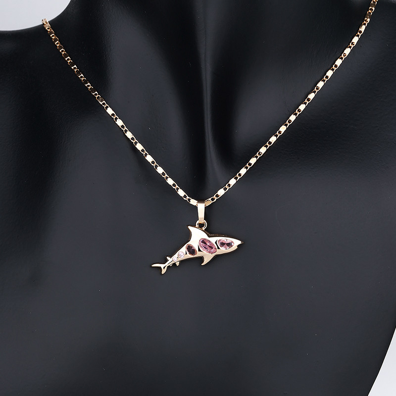 Cute Women Dolphin Necklace pink