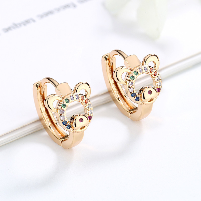 Teddy Bear Cute Huggie Earring multi 1