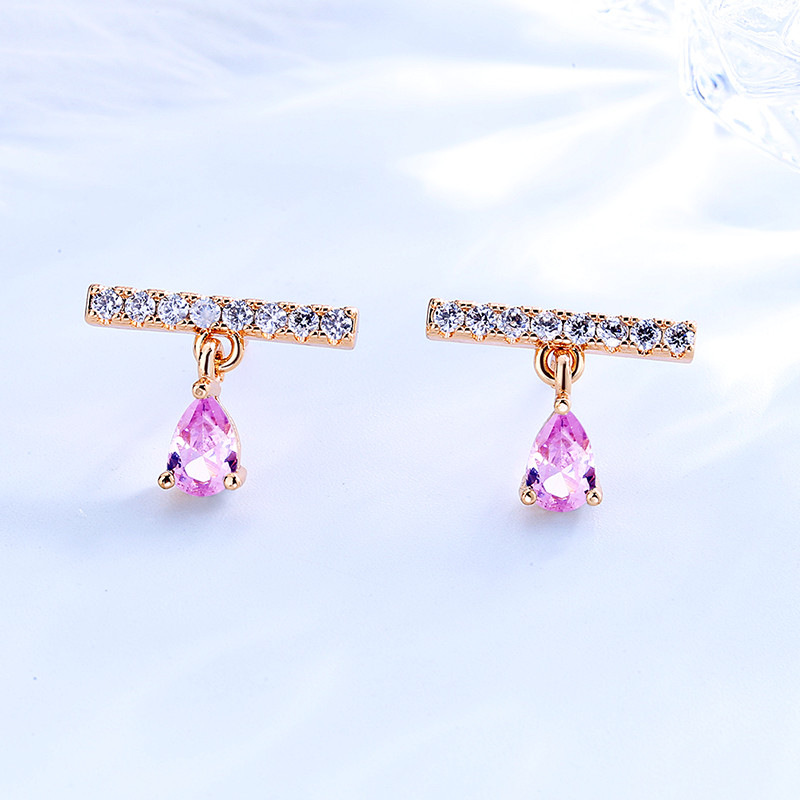 Stud Mini Dangle Earring pink 2