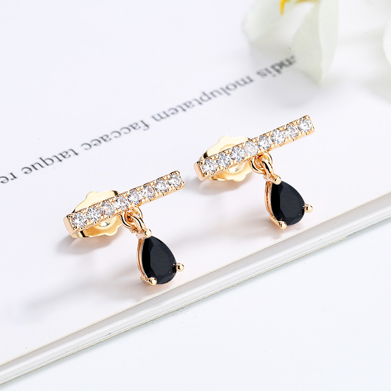 Stud Mini Dangle Earring black 1