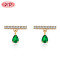 Fashion Stud Earring Exporter| Simple Minimalist Dangling Cubic Zirconia 18k Gold Plated Ear Studs| Classic Women Piercing Jewelry
