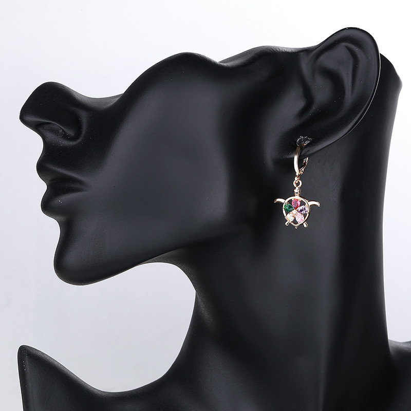 Cute Women Dolphin Earrings black