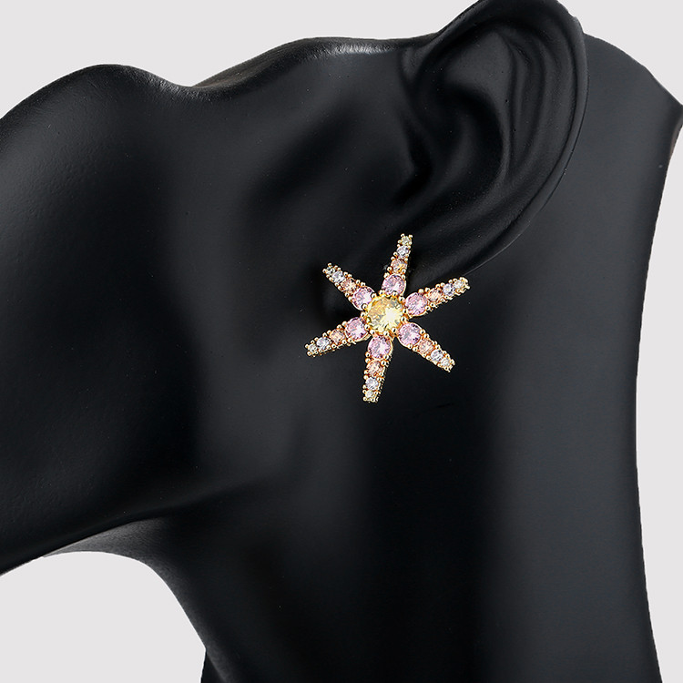 Hexagram Trendy women Stud Earrings wearing