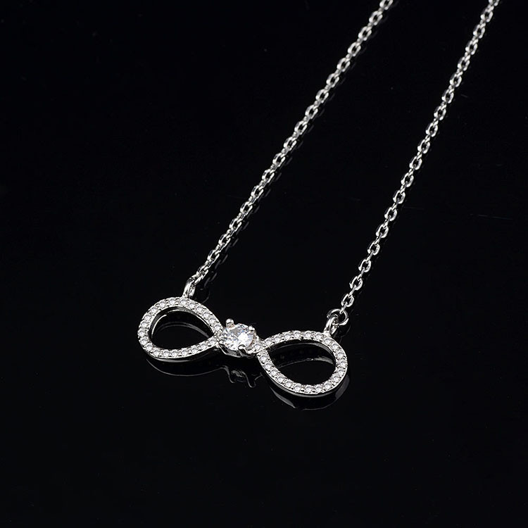 8 Symbol Eternal Love Pendant Necklace rhodium 2