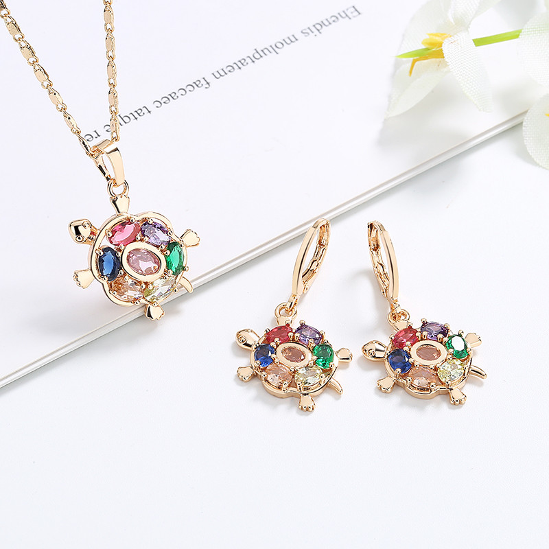 Cubic Zirconia Turtle Jewelry Sets multicolor 1