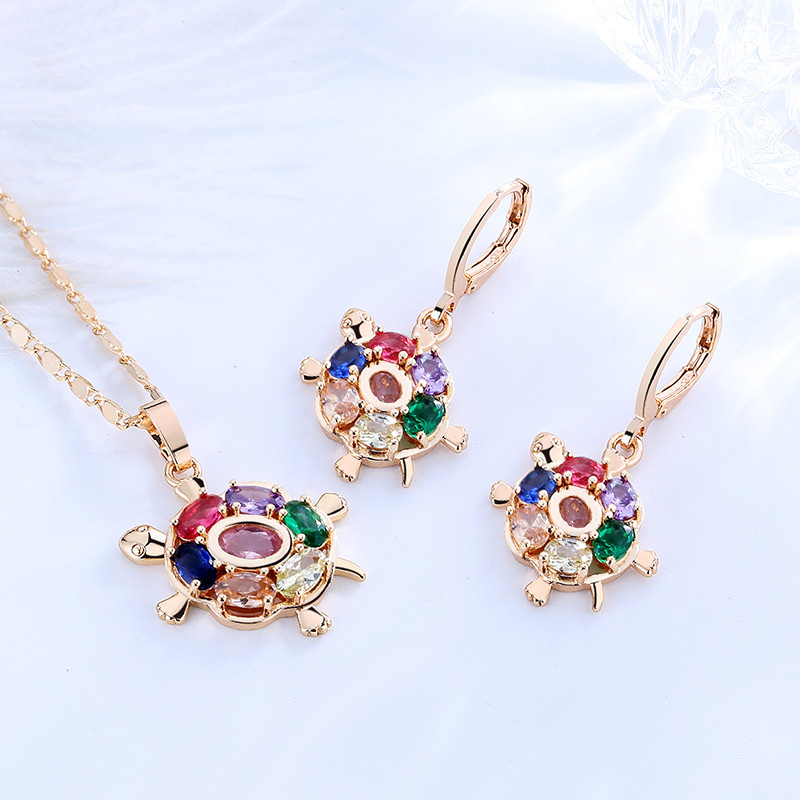 Cubic Zirconia Turtle Jewelry Sets multicolor 2