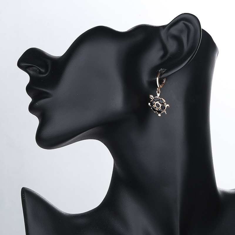 Cubic Zirconia Turtle Jewelry Sets black earring