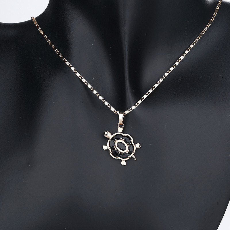 Cubic Zirconia Turtle Jewelry Sets black necklace