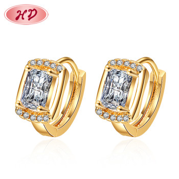 Customized Luxury Cubic Zirconia Brass Huggies Earring| 18k Gold Plated Jewelry Woman Ear Piercing| AAA CZ High Quality Joyeria from China