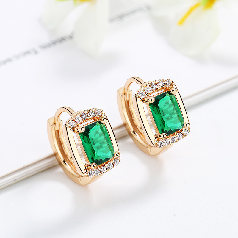 Fancy Cubic Zirconia Women Earring green 1