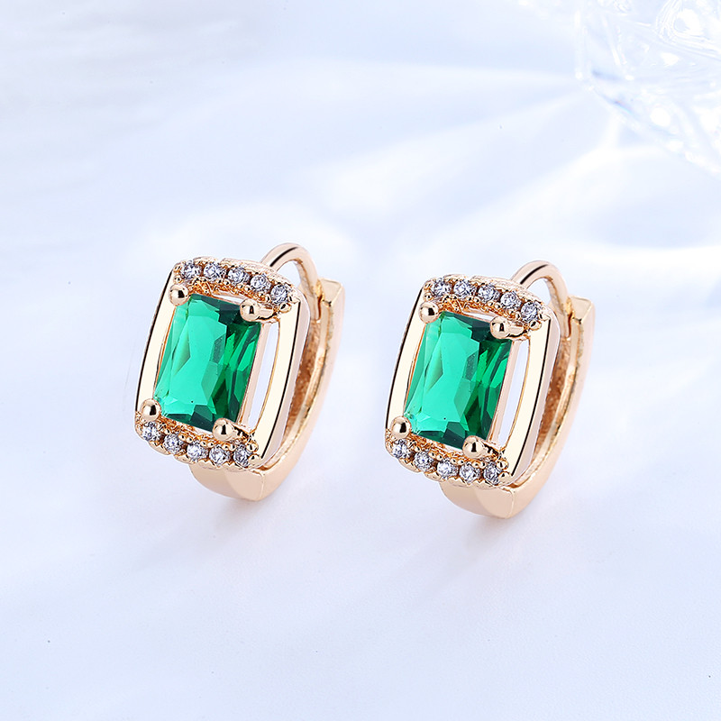 Fancy Cubic Zirconia Women Earring green 2