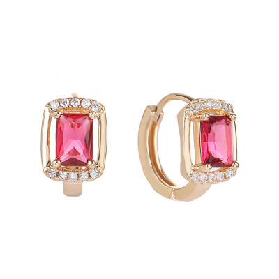 Customized Luxury Cubic Zirconia Brass Huggies Earring| 18k Gold Plated Jewelry Woman Ear Piercing| AAA CZ High Quality Joyeria from China