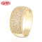 New Arrival Fashion Rings for Wholesale| Thick Chunky White Yellow Band Promise Rings for Daily Wear or Wedding| AAA Cubic Zircon 18kgp Gold Plated