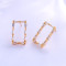 Wholesale Jewellery Manufacturers| Cubic Zirconia Square Hyperbolic Exaggerated Big Stud Earrings| 18k Gold Plated Earings for Women