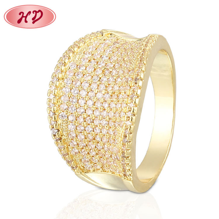 AAA CZ Thick Rings for Women 18k gold 2