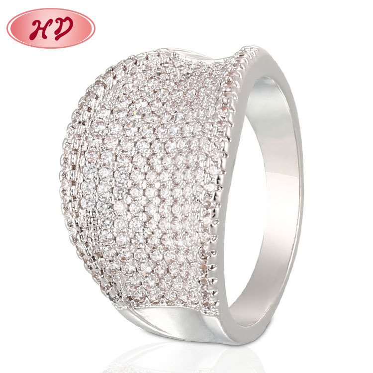 AAA CZ Thick Rings for Women rhodium 2